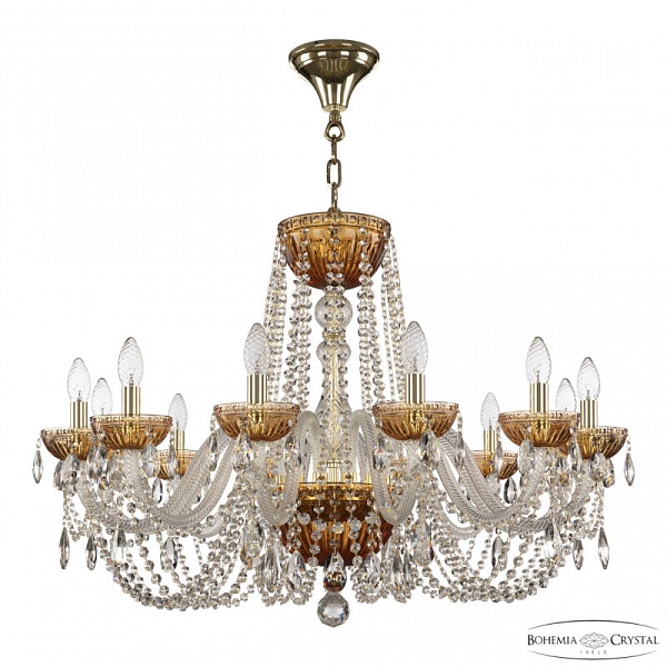 Подвесная люстра Bohemia Ivele Crystal 5402 5402/12/300 G Amber/M-1G, фото 2