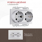 Розетка двойная с заземлением, без рамки Arte Milano am-206 206.40-2.silver, фото 3