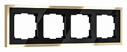 Рамка на 4 поста Werkel Baguette (черный/латунь) W0042852, фото 2