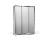 Шкаф-купе Тетрис 180/240 (3 зеркала), Ателье светлый
