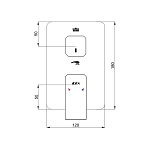102167205C1EX-KDE + 102166201C1EX TIERA смеситель для ванны 2 режима (внешняя часть) матовый черный + скрытая часть на 2 режима, фото 4