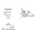 9856B003-7207 Комплект: Integra Square подвесной Безободковый унитаз + тонкое сиденье МЛ/БС+ инсталляция + панель смыва хром глянец, фото 4