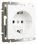 Розетка с заземлением, без рамки Werkel белый матовый W1171061
