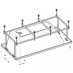 ZRU9303021 BeCool Монтажный комплект 190x90 (ручки, каркас, комплект креплений к стене, система слив-перелив (полуавтомат), фото 4