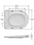 AQ4002-00 Сидение с крышкой (дюропласт) ROUND (для AQ4412, AQ4452), SoftClose, QuickRelease, белая, фото 4