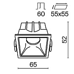 Встраиваемый светильник Technical DL043-01-10W4K-D-SQ-W, фото 2