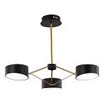 SLE6005-402-03 Светильник потолочный Черный, Золотистый/Черный LED 3*10W ВАЛЛЕ, фото 1