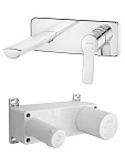 102167606EX-K + 102166601EX LUNA смеситель для раковины настенный (внешняя часть) + срытая часть, фото 1