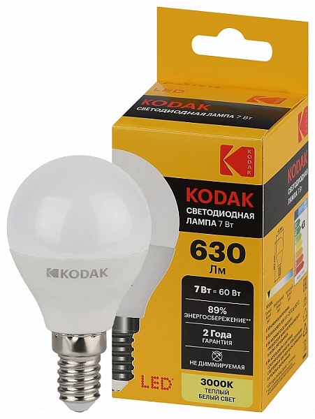 Лампа светодиодная Kodak  E14 7Вт 3000K LED KODAK P45-7W-830-E14 K, фото 4