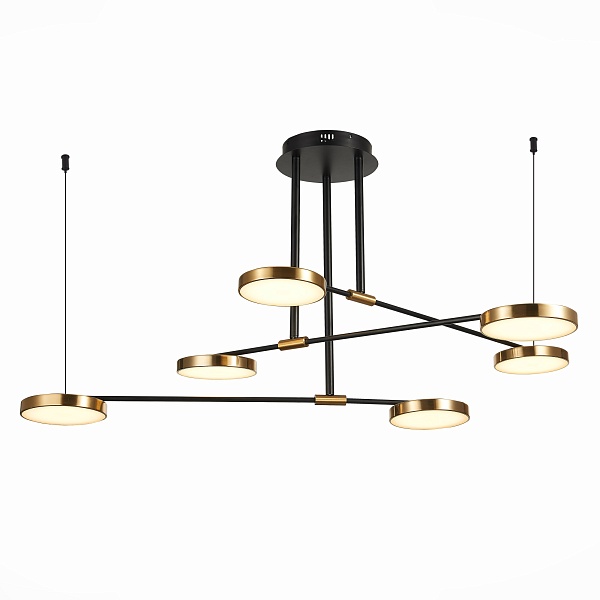 SL1605.403.06 Светильник подвесной ST-Luce Черный/Латунь, Белый LED 6*7,5W 3000K ФАРОНЕ, фото 1