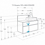 1A2441K3MIX40 Набор: 1A244101MIX40 Тумба-умывальник Мишель 100 Дуб Эндгрейн/ 732700B000 Раковина Мила/ 1A253303MIX40 керам, фото 3