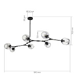 SLE154843-07 Светильник подвесной Черный/Дымчатый E27 7*40W РАМЕТТО, фото 3