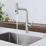 Смеситель для кухни ПРОФСАН ПСМ-300-96 STEEL AISI-304 с выдвижной лейкой тип См-МОЦБИвА, фото 4