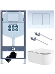 SET AQUATEK ЕВРОПА New-009/023 (рама AQUATEK INS-0000023 +крепление KKI-0000001 +кнопка KDI-0000009 +унитаз AQ1106L-00 с тонким сиденьем sc)