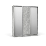 Шкаф-купе Тетрис 210/240 (1 дверь, 2 зеркала), Ателье светлый