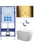 Set AQUATEK АУРА KDI38 4в1 (рама AQUATEK INS-0000012+ крепеж KKI-0000002 +кнопка KDI-0000038+унитаз AQ1805T-00)