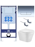 SET AQUATEK ВЕГА New-017 (рама AQUATEK INS-0000012 с клавишей KDI-0000016 и крепежом KKI-0000002 + унитаз ВЕГА New AQ1804T-00 с тонким сиденьем sc)