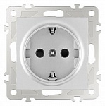 Розетка с заземлением и со шторкой, без рамки Arte Milano am-206 206.40-1.silver, фото 1