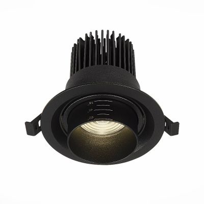 ST701.448.12 Св-к встр. Zoom Черный LED 1*12W 4000K 960Lm Ra90 15°-60° IP20 D115xH95 170-240V Встраиваемые светильники, фото 2