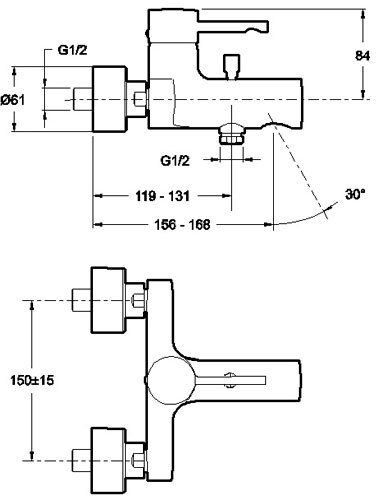 E45532-CP CUFF смеситель Смесители для ванны, фото 3