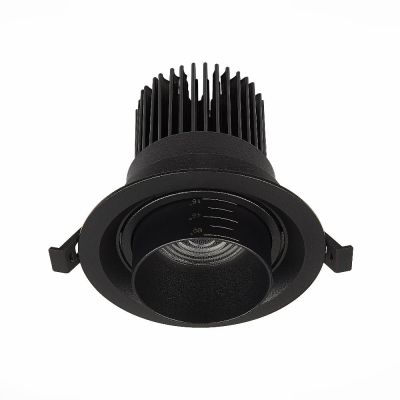 ST701.448.12 Св-к встр. Zoom Черный LED 1*12W 4000K 960Lm Ra90 15°-60° IP20 D115xH95 170-240V Встраиваемые светильники, фото 3